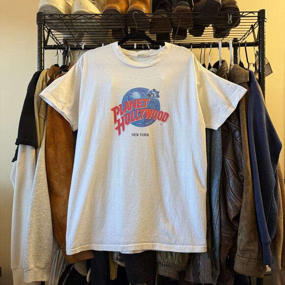 Vintage White Planet Hollywood shirt L - Picture 1 of 3